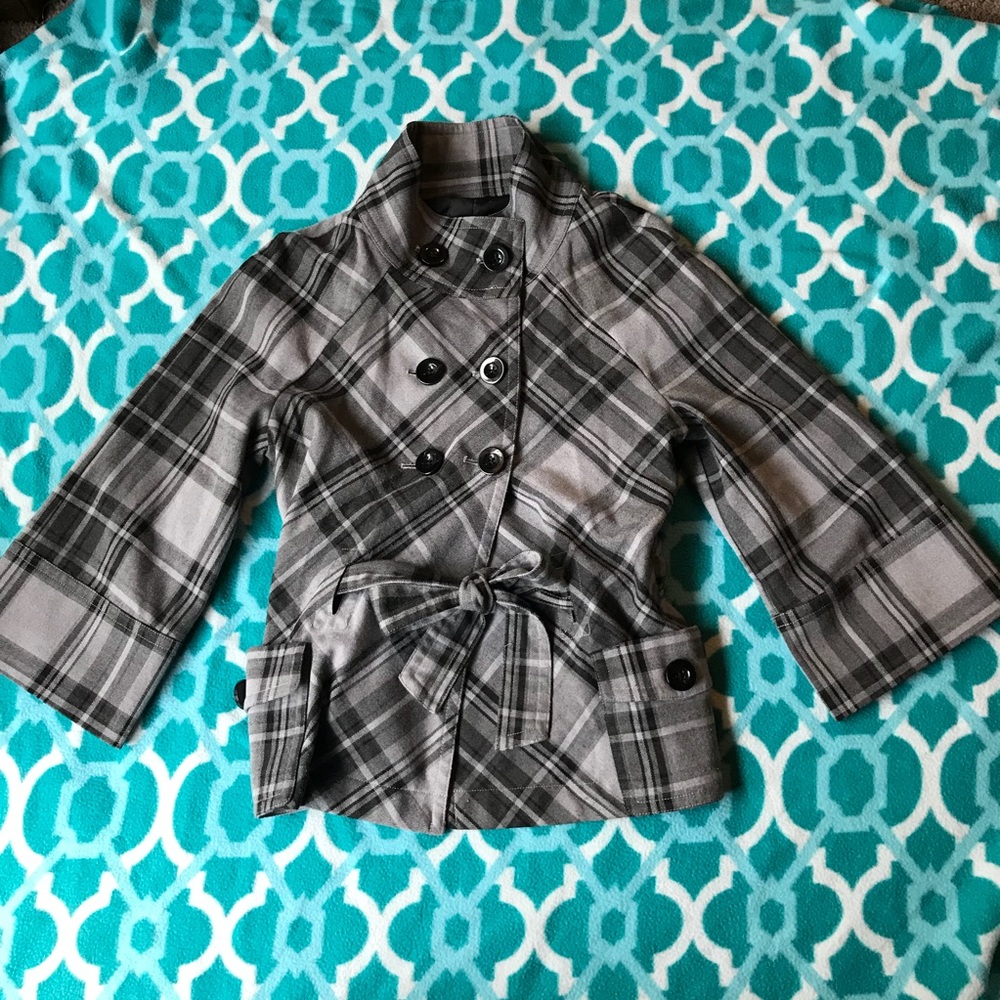 Apt. 9 Small Gray Plaid Jacket Blazer